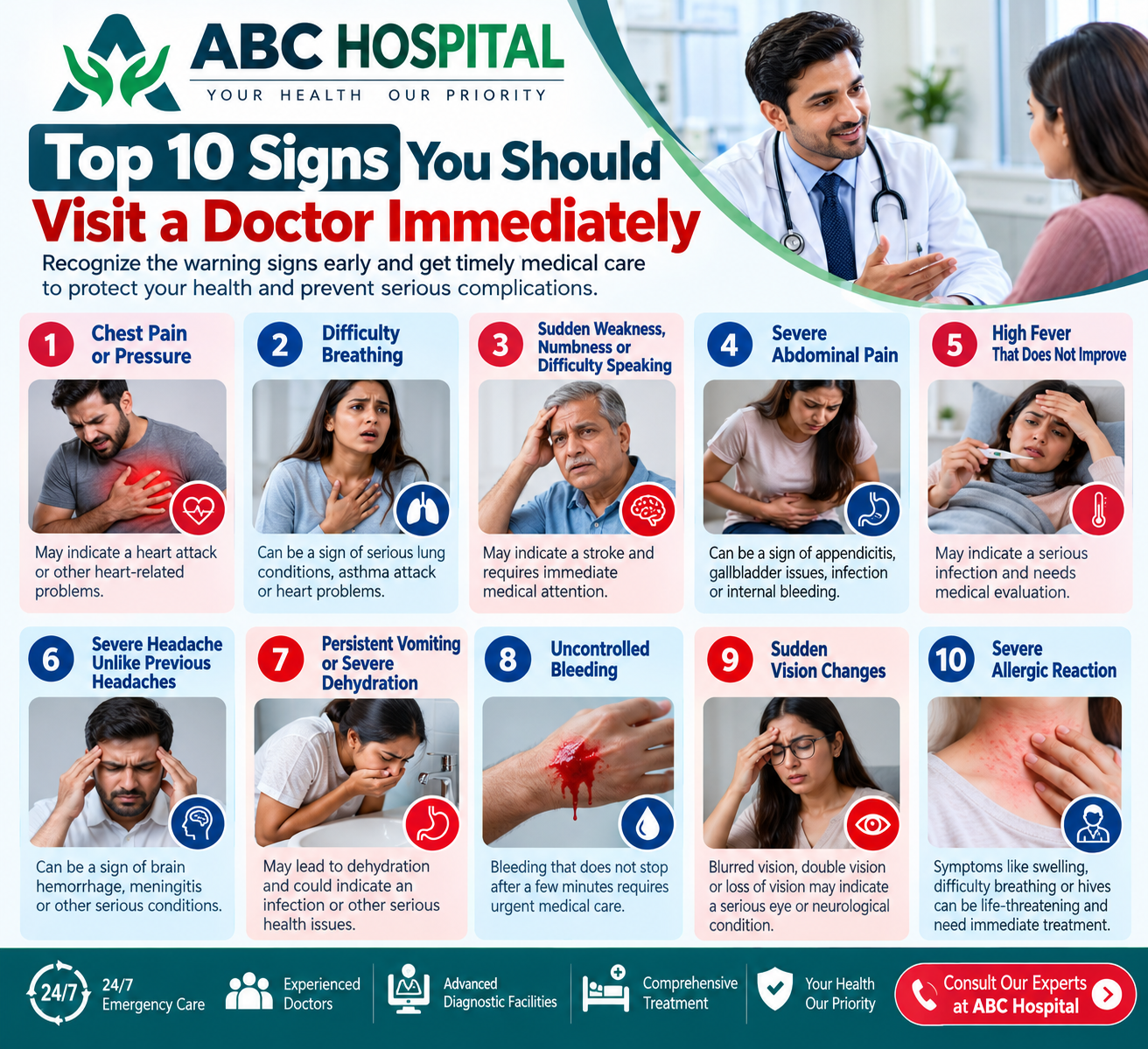Top 10 Signs You Should Visit a Doctor Immediately